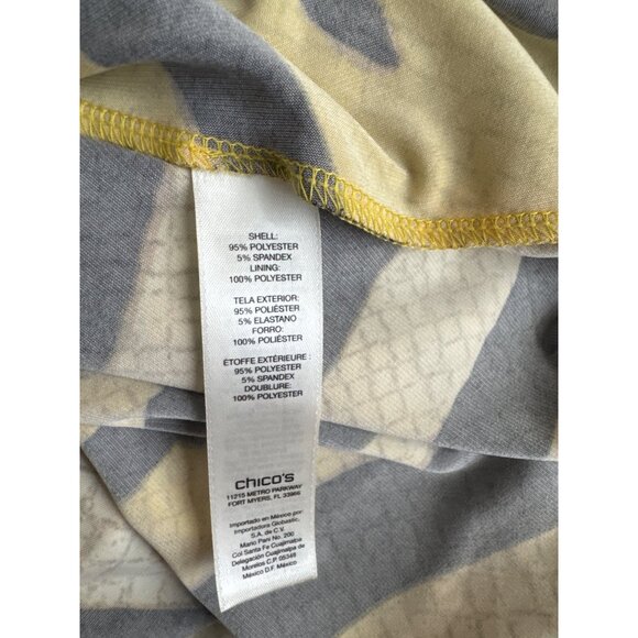 Chicos 2 Womens Zebra Print Halter Maxi Dress Size large yellow black - Picture 5 of 6